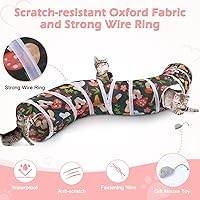 Vista 6 de Glittme Túnel para gatos, túneles para gatos de interior, cueva de gatos en forma de S con juguetes para gatos, tubos plegables para gatos y túneles