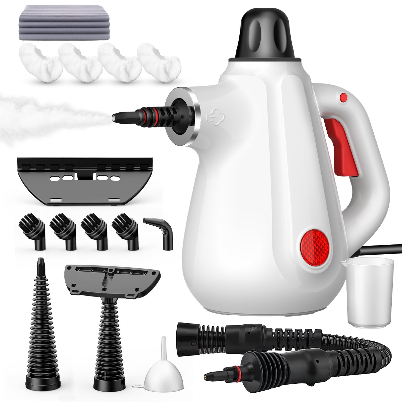 Steam Cleaner Pressurized Multi-Surface Natural Handheld Steam Cleaner for Home with Lock Button 16 PCS Tools Portable Steamer