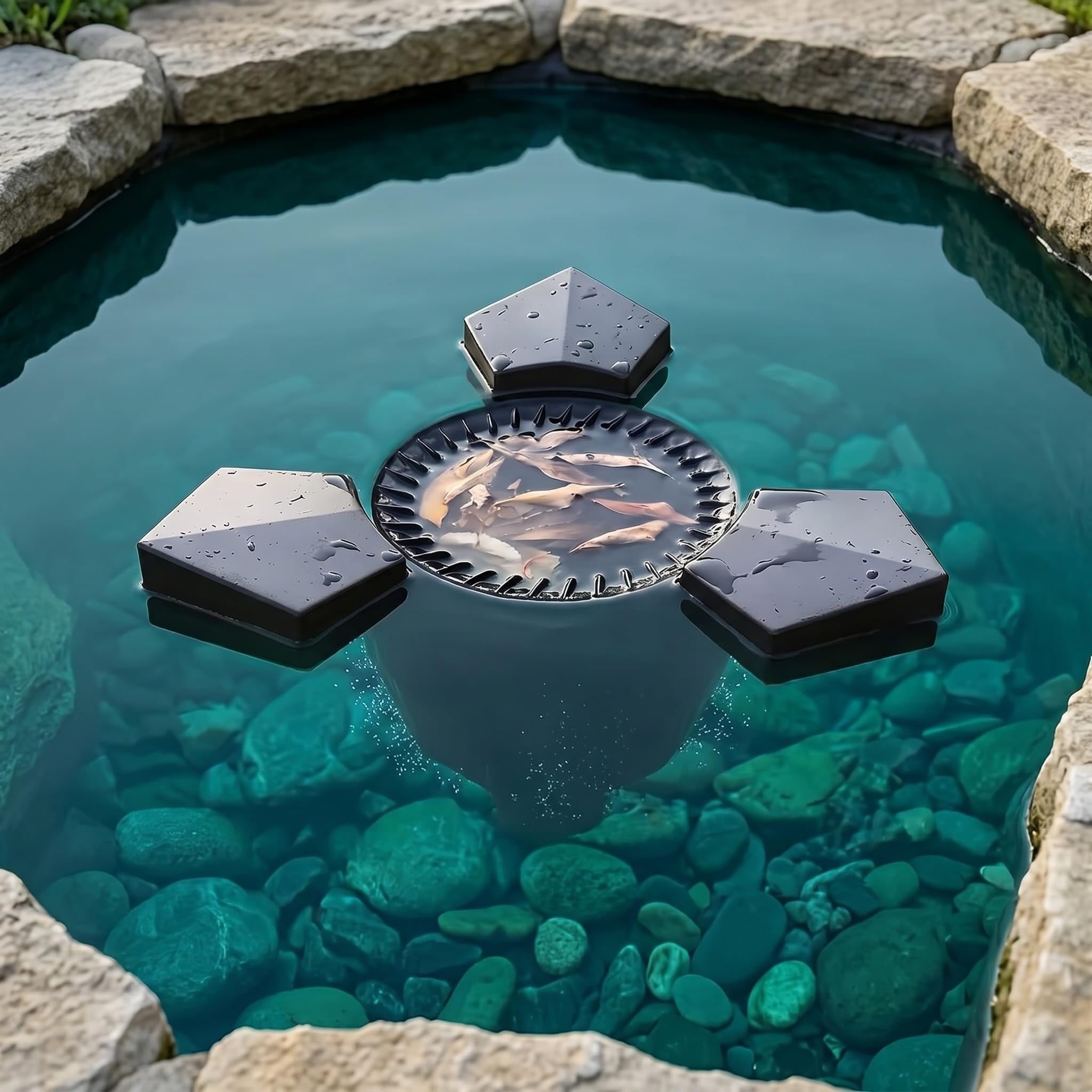 Skimmer Flotante Automático para Estanques Y Limpiador De Piscinas: Extractor De Superficie por Succión para El Mantenimiento De Agua Limpia, Estanques De Peces Y Piscinas. 43W