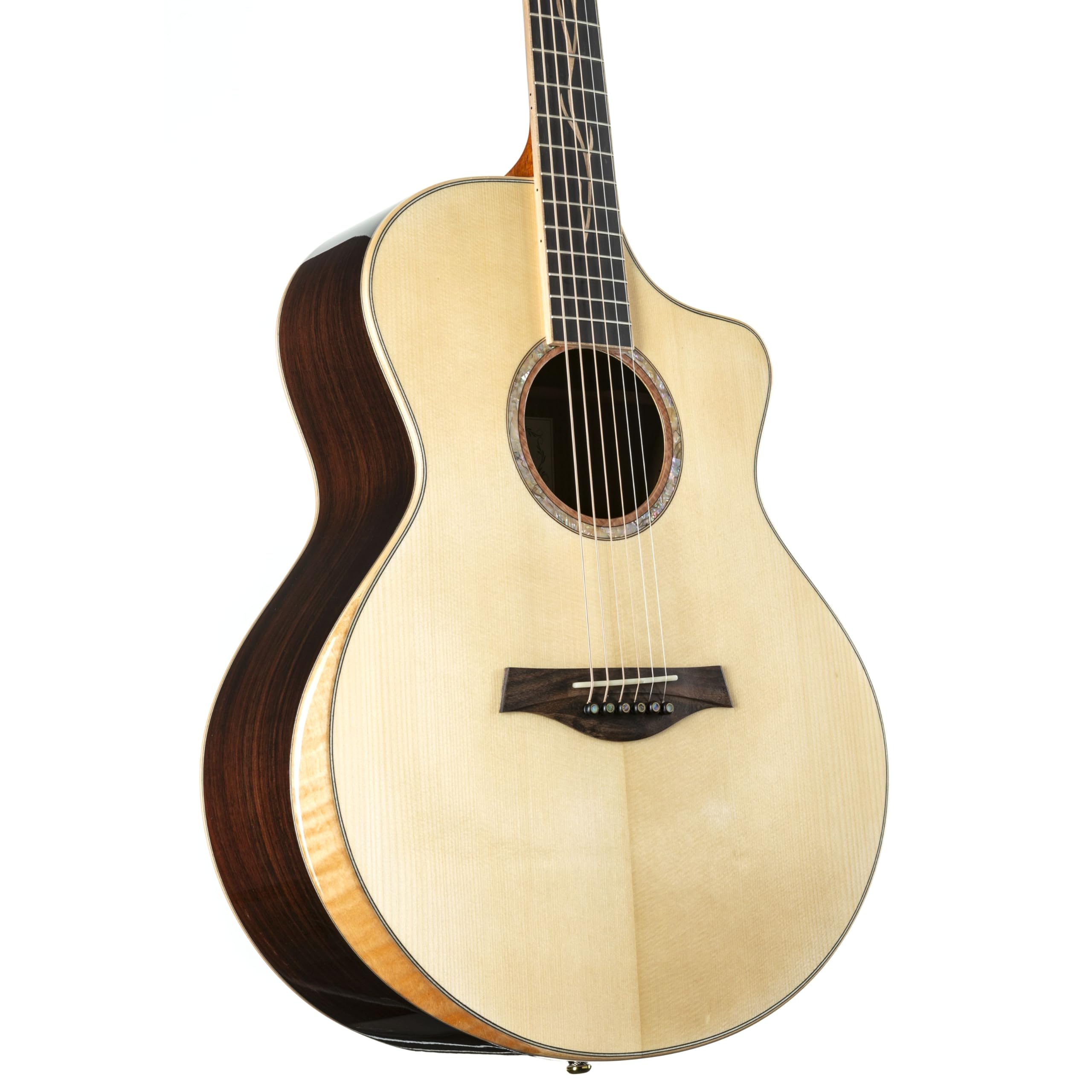 Fame Rosewood Deluxe Westerngitarre, Grand Auditorium, Fichte Massive Decke, Palisander Boden und Zargen, Mahagoni Hals, Ebenholz Griffbrett, kompatibel mit Tonabnehmersystem