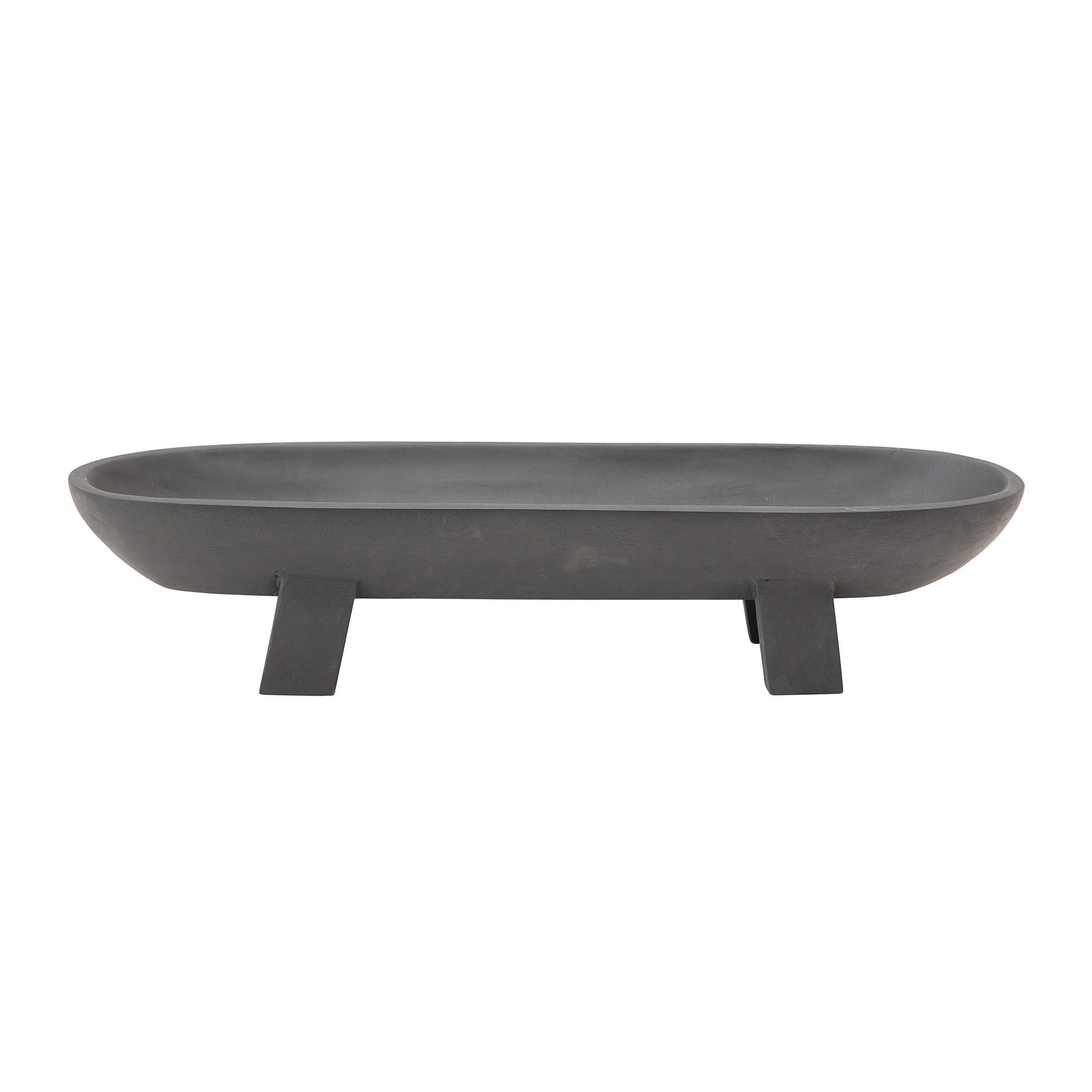 Bloomingville Mango Wood Footed, Black Tray