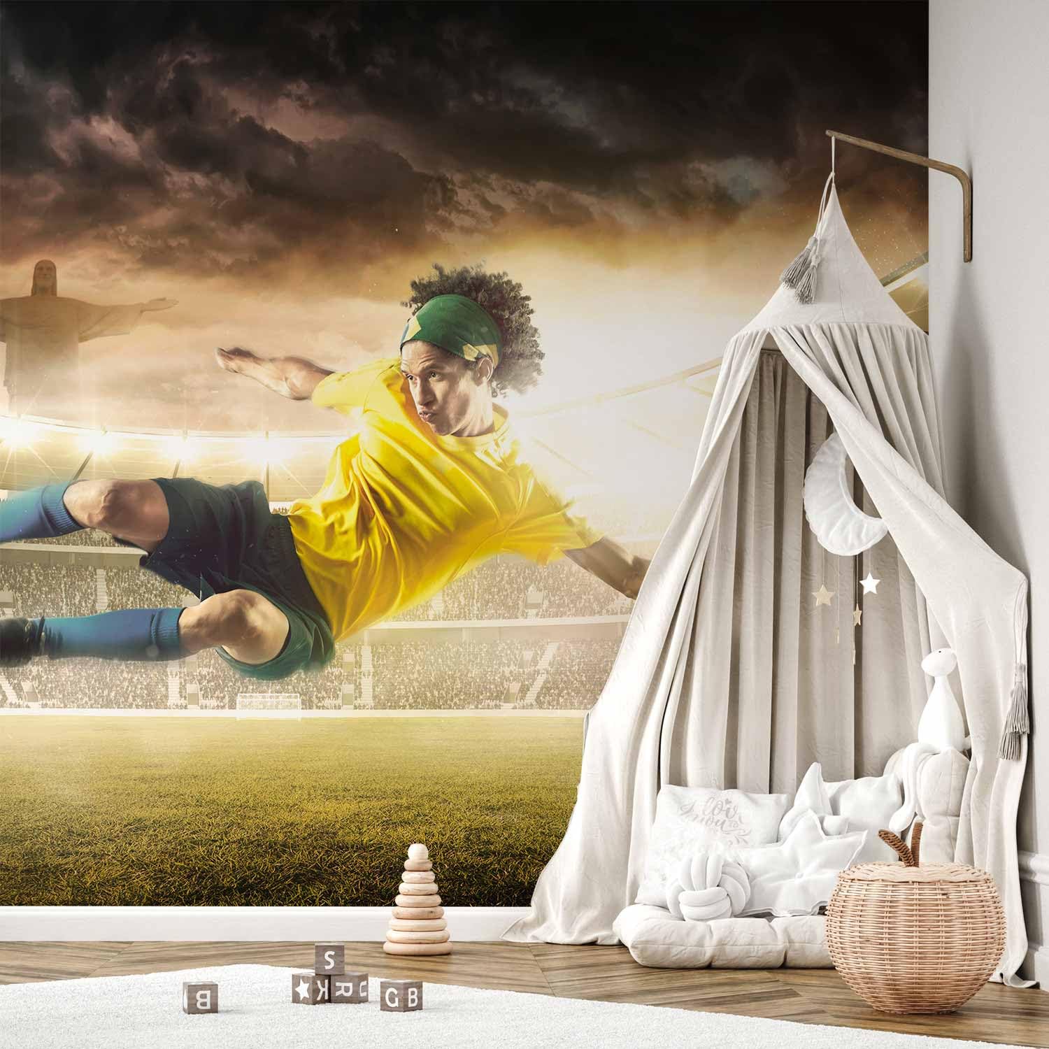 artgeist Wall Mural Soccer 177x124 in - XXL Non-Woven Wallpaper Fleece Wall Decor Photo Print Picture Image Design Home 10120907-1