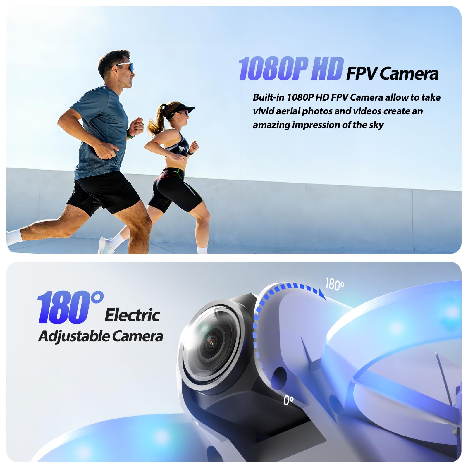 Mini Drone for Kids with 1080P Adjustable Camera, Optical Flow Hover, Gesture Control & Trajectory Flight, 3 Speed Modes - Image 2