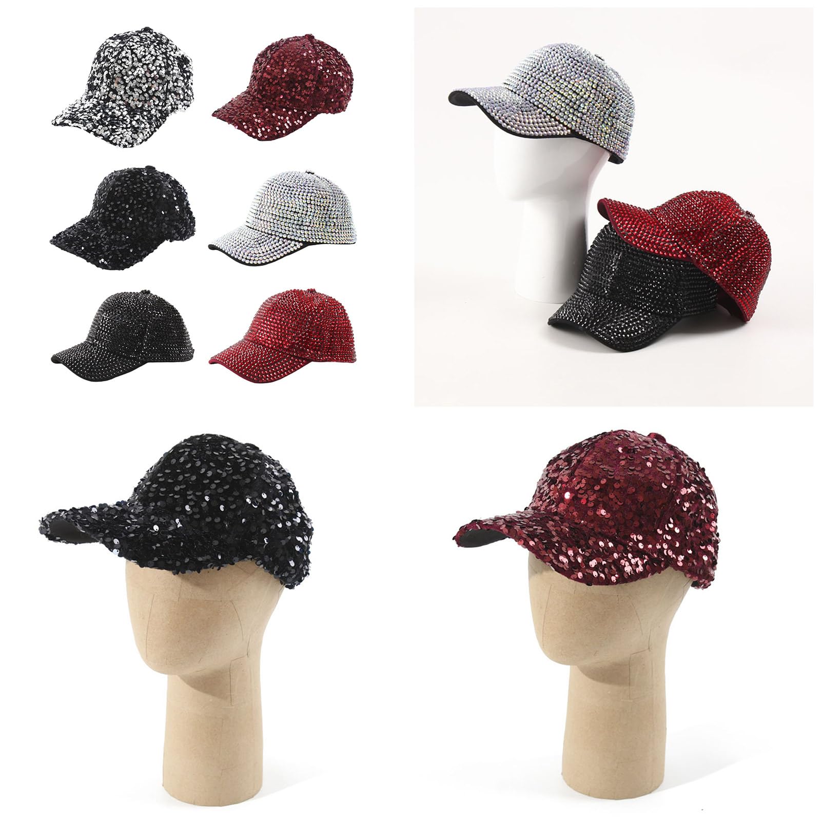 Cappello da baseball con paillettes per ragazze ragazzi cappello sportivo traspirante per attività all'aperto Puntelli fotografici alla moda berretti da baseball uomo donna Bulk Bulk alla
