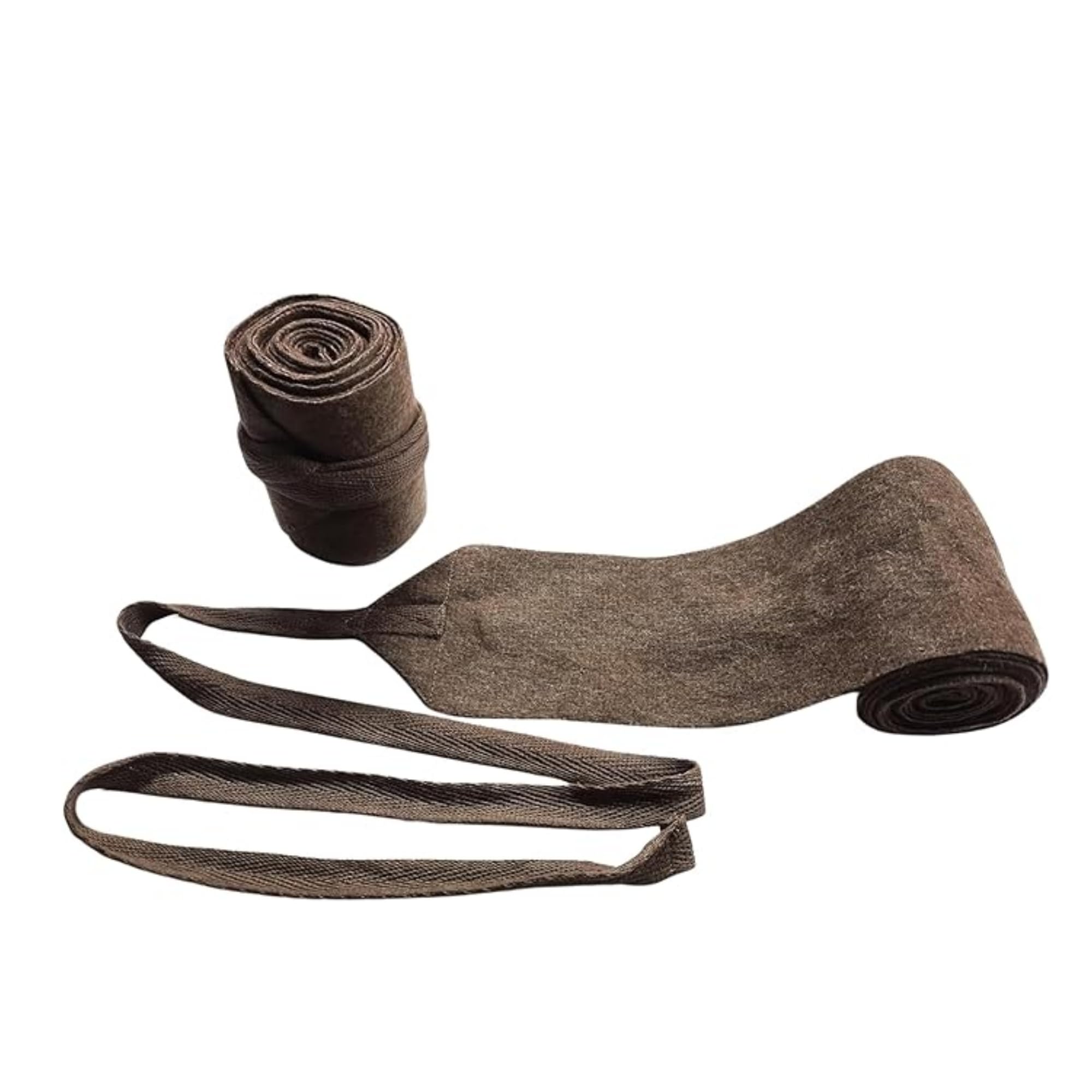 warreplica Guêtres longues britanniques de la Première Guerre mondiale (réplique) | médiévales (Grandeur Nature) en laine viking - Marron | Accessoire de costum