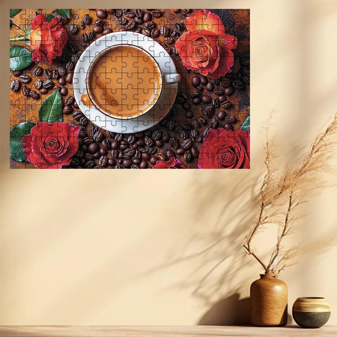 Puzzle 1500 elementów dla dorosłych, puzzle 1500 elementów kawy, różowe puzzle dla dorosłych z wykwintnym pudełkiem do pakowania, gry edukacyjne, duże drewniane łamigłówki na prezent dla kobiet obraz