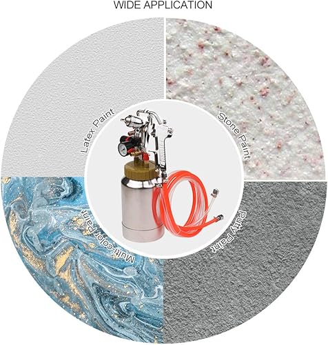 Miniatura 4 de ERYUE Pulverizador, tanque de presión de 2L con rociador de aire y regulador para rociador de piedra natural, pulverizador de pintura, 0.118 in de