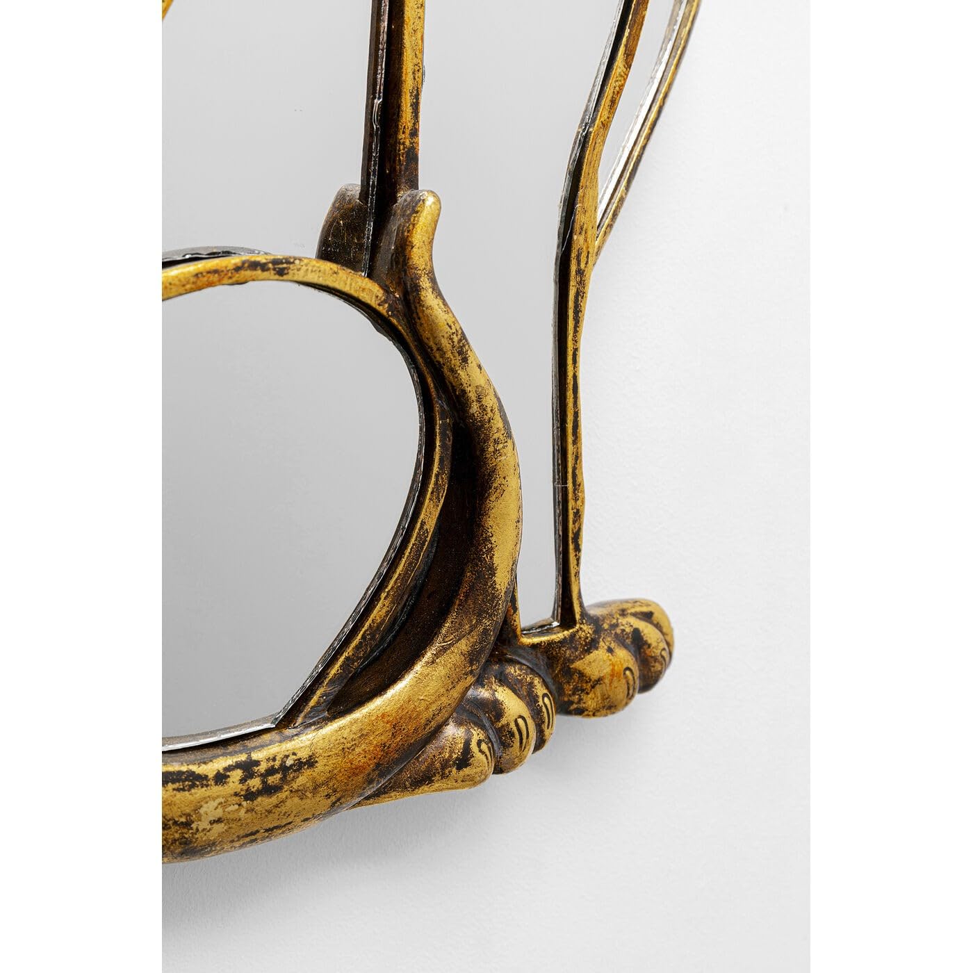 Kare Design oggetto decorativo Cat, argento/oro, motivo animale gatto, bassotto. accessorio parete soggiorno, corridoio, lounge, stile art déco, 38x24 cm