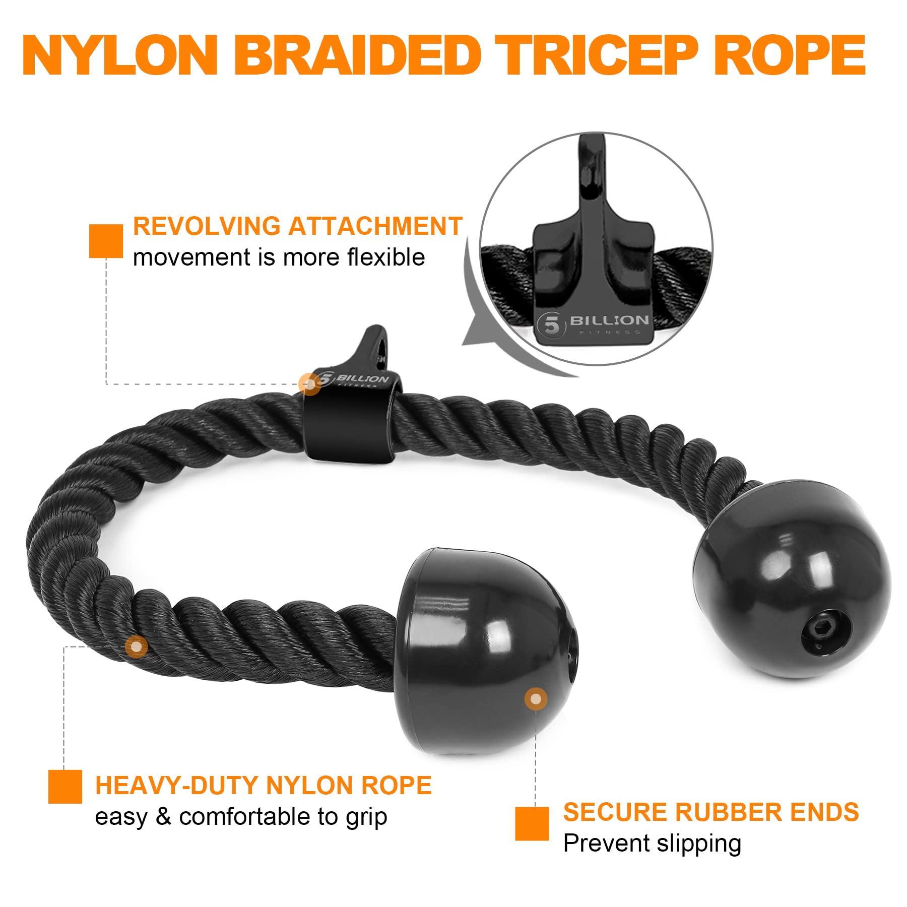 Premere Il Cavo per Tricipiti, Accessori per Il Peso, Impugnatura a con Rotazione, Tricipiti, Set Fitness, in Acciaio Massiccio