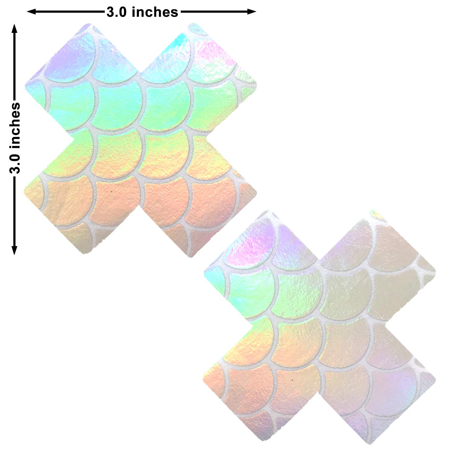Neva Nude Iridescent Crystal Beamz Nipztix Pasties Nipple Covers for Festivals, Raves, Lingerie and More, Made in USA: Mystical Mermaid Holographic