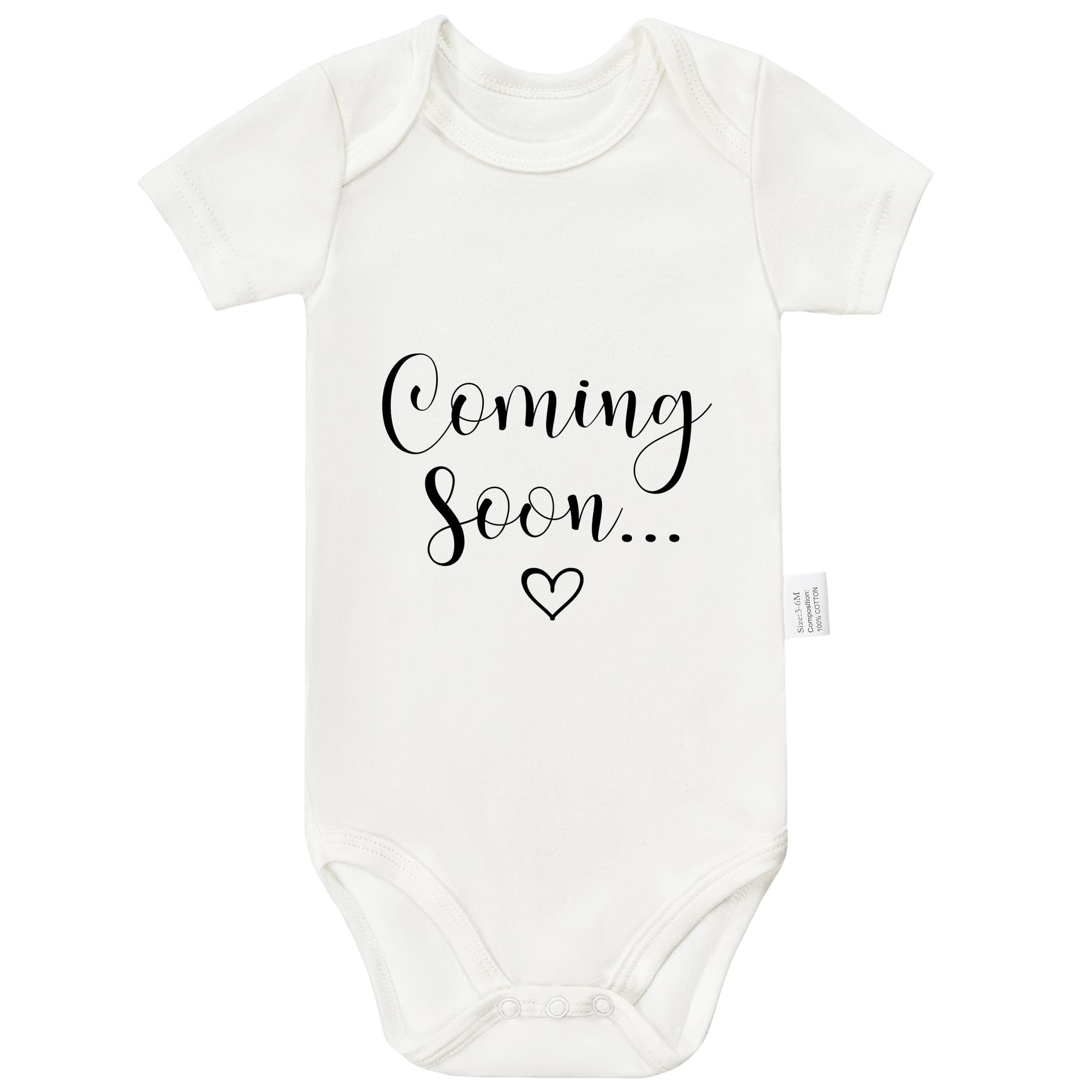 Eorjuek Surprise Pregnancy Announcement Grandparents Coming Soon Bodysuits, Romper Short Sleeve Infant Toddler Outfits Jumpsuit, Newborn Gifts Baby Boy Girl (White, 0-3 Months)