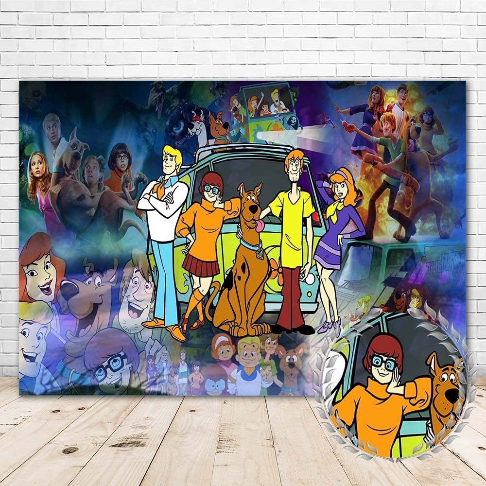 Buy Scooby Doo Backdrop for Baby Shower 5x3 Mystery Machine Van