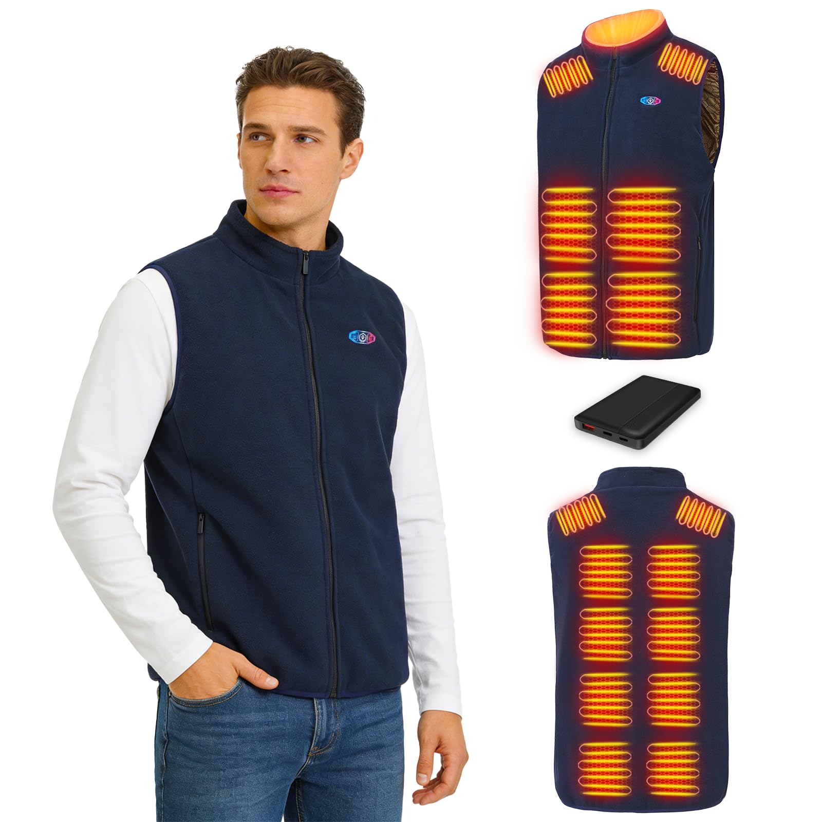 MOTUSANA Heated Vest for Men - 15 Zones & 3 Heating Levels (XL)
