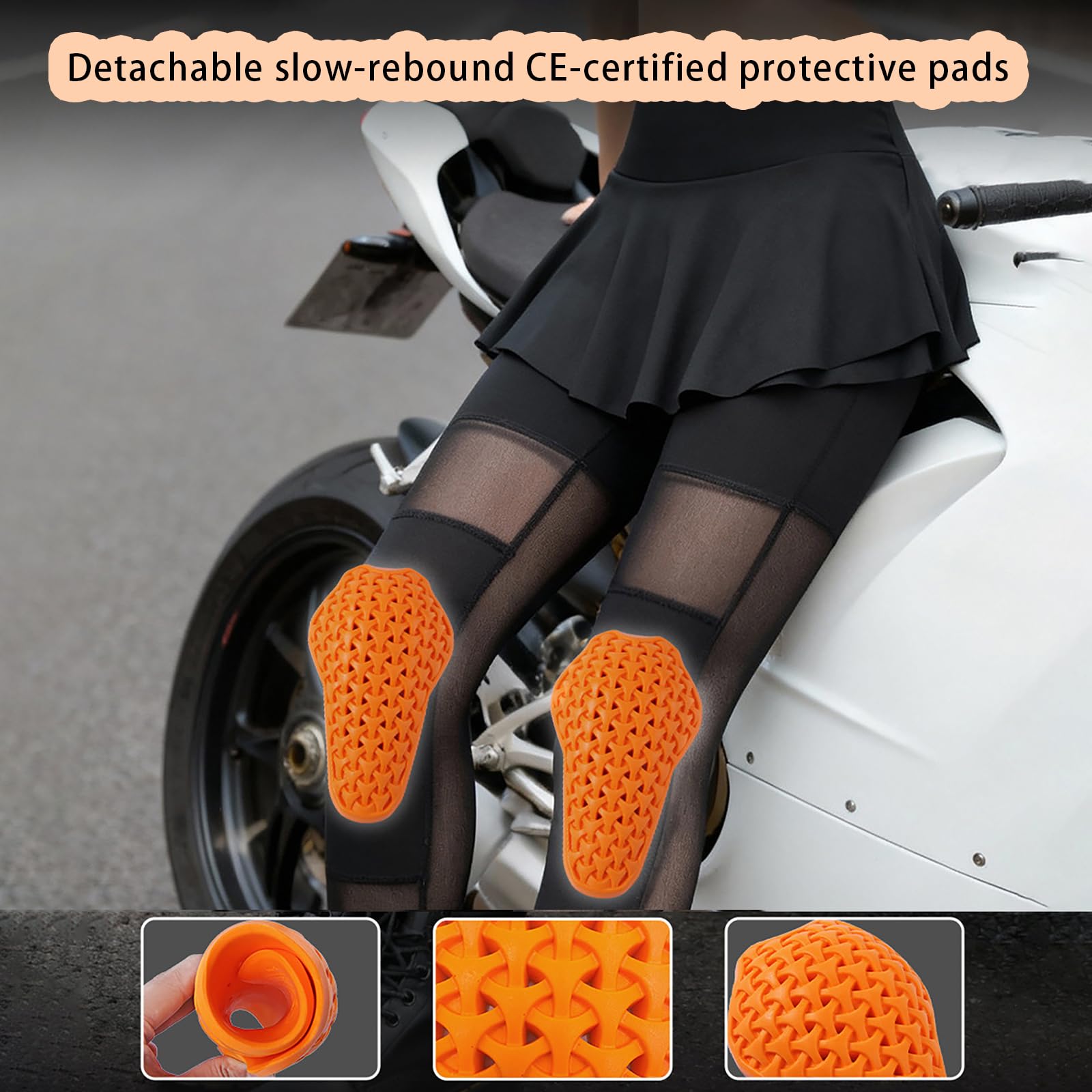ARMAAN Leggings Protettivi da Moto Donna con Protezioni CE, Modello A Vita Alta con Gonna Integrata, Pantaloni E Traspiranti, per Ciclismo Spostamenti Quotidiani E Uso di Tutti I Giorni