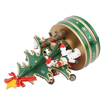 Christmas Music Box, Christmas Decoration, Small Size Portable Reliable Christmas Children(Green, Blue)