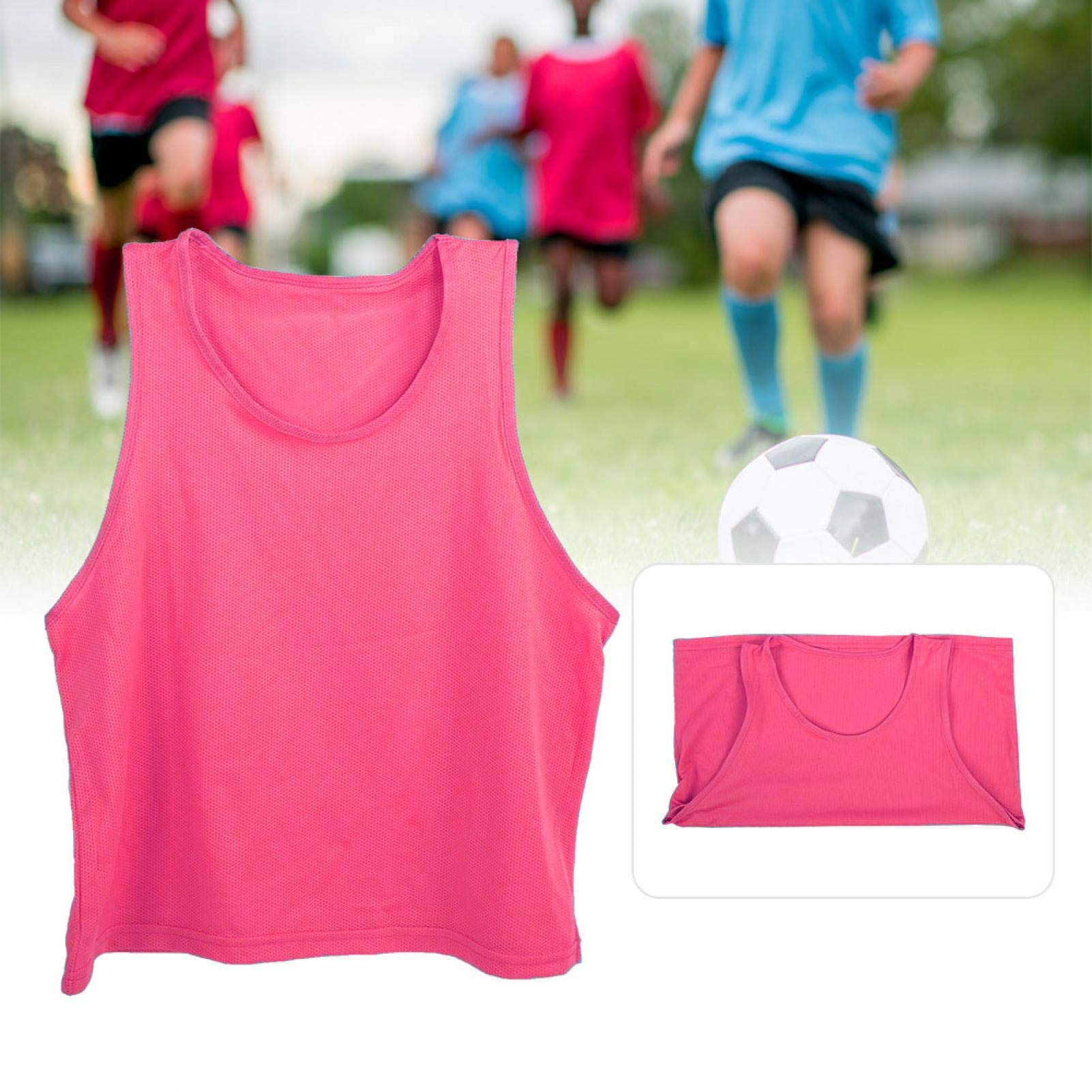 Kudoo Petos de Entrenamiento Malla Petos de Fútbol para Niños, Jóvenes Chaleco Deportivo Camisetas para Baloncesto, Fútbol, Voleibol, Hockey, 12 Piezas