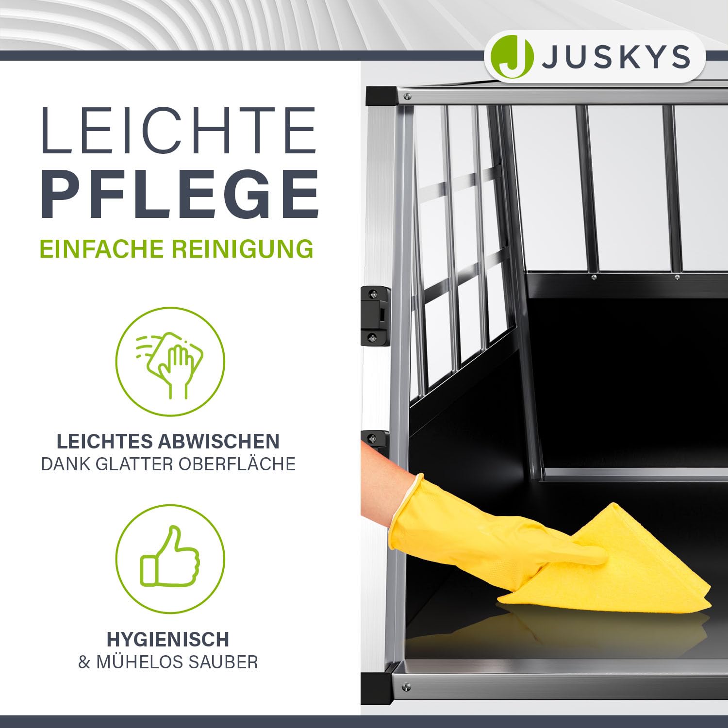 Juskys Alu Hundetransportbox L-X - 89x70x51 cm - Auto Hundebox robust & pflegeleicht - Gittertüren verschließbar - Aluminium Reisebox für Hunde