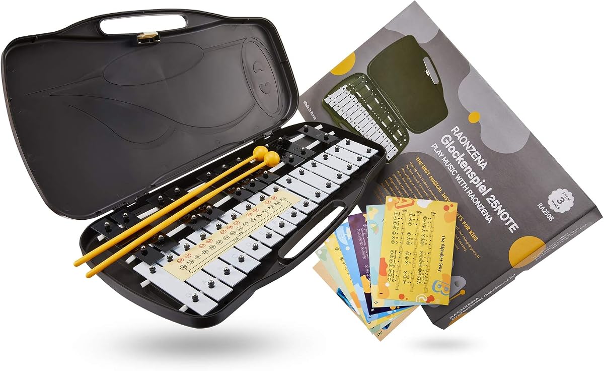 Xilófono profesional Glockenspiel de 25 notas: aprenda conceptos básicos de música para niños (piano de 25 notas)