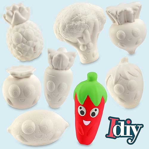 Miniatura 9 de Squishies gigantes de frutas y verduras (12 formas únicas), paquete de valor, juguetes blandos con aroma Kawaii blanco de crecimiento lento,