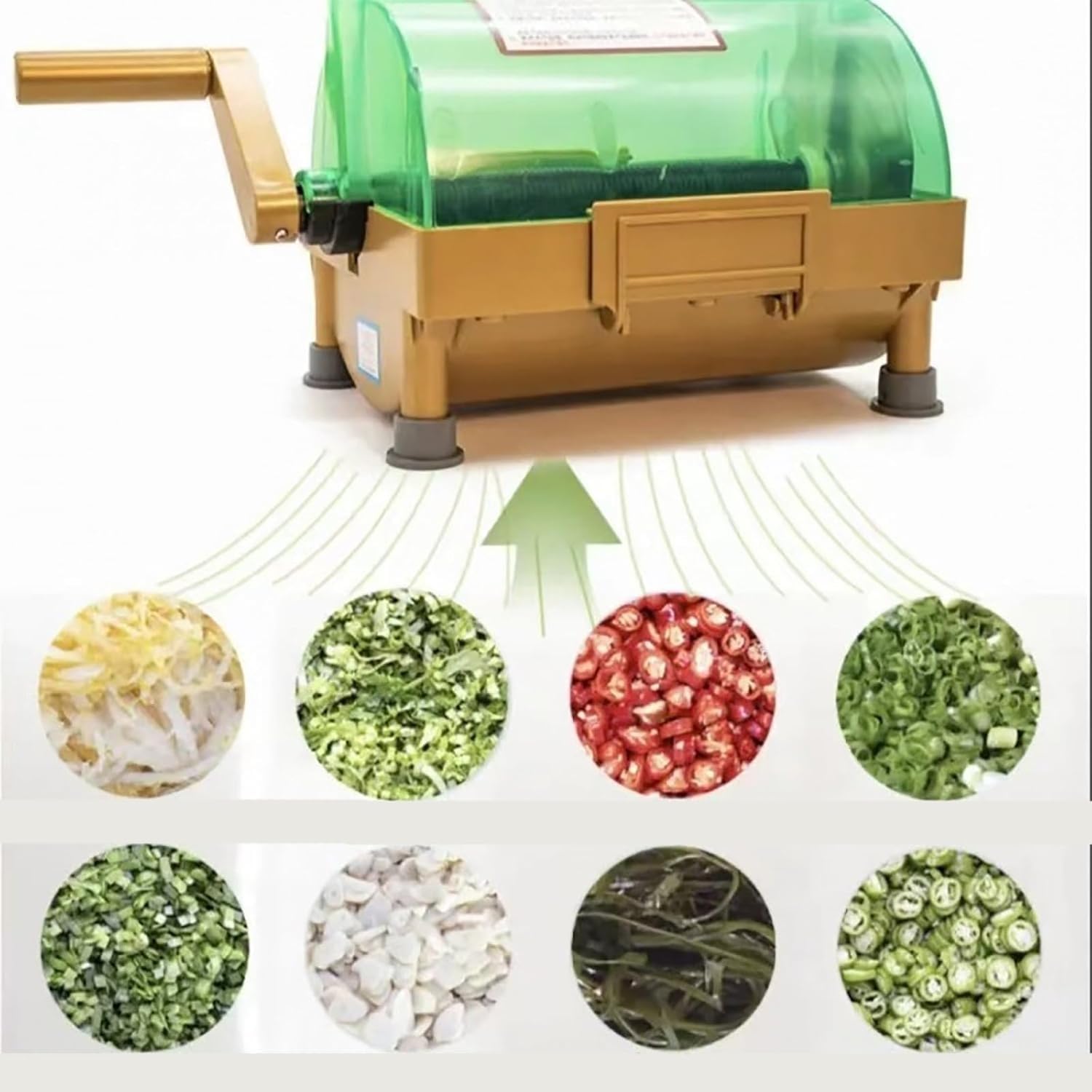 Tritatutto a manovella con lama in acciaio inox per cipolle, peperoni ed erbe aromatiche