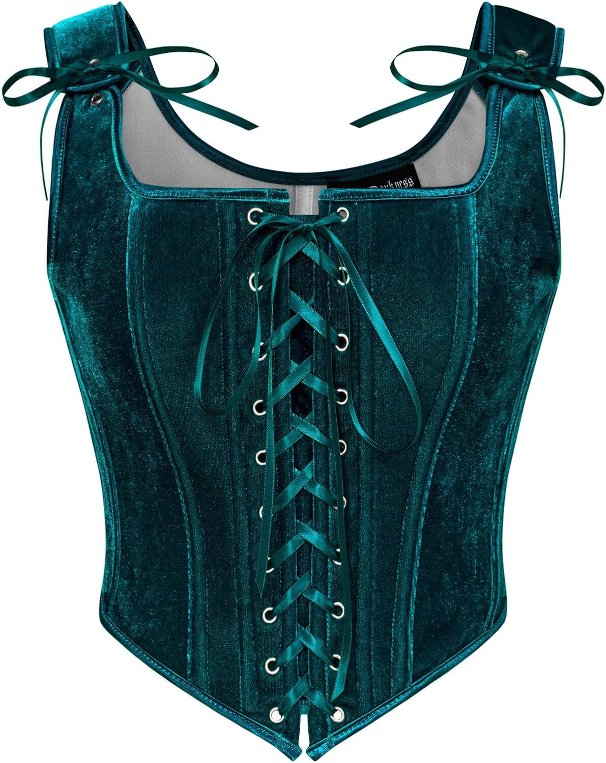 Scarlet Darkness Renaissance Corset Tops for Women Vintage Lace Up Overbust Velvet Bustier Bodice