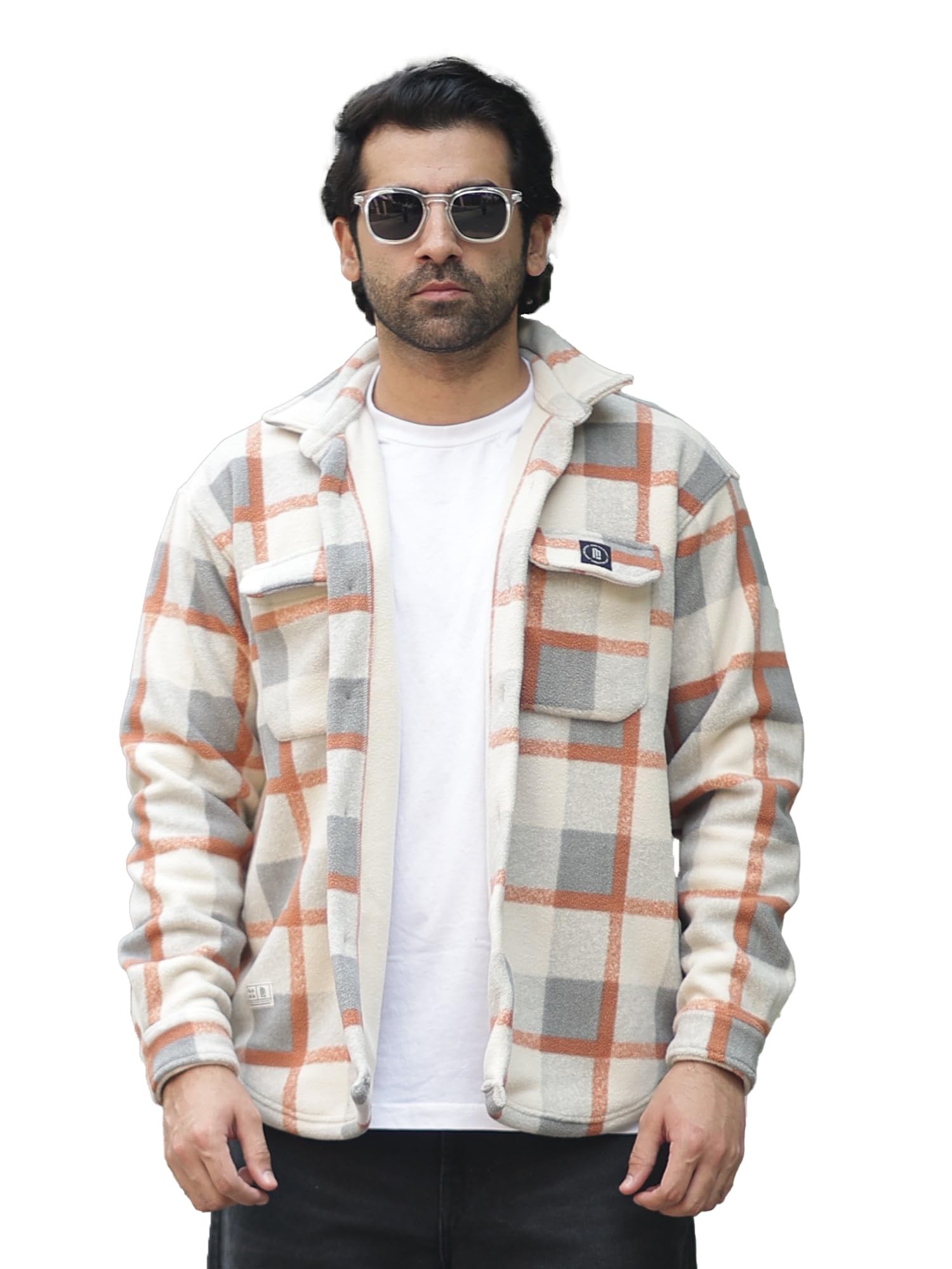 maniac Mens Chcekered Onion Fullsleeve Polyester Blend Fleece Shacket-picture-57
