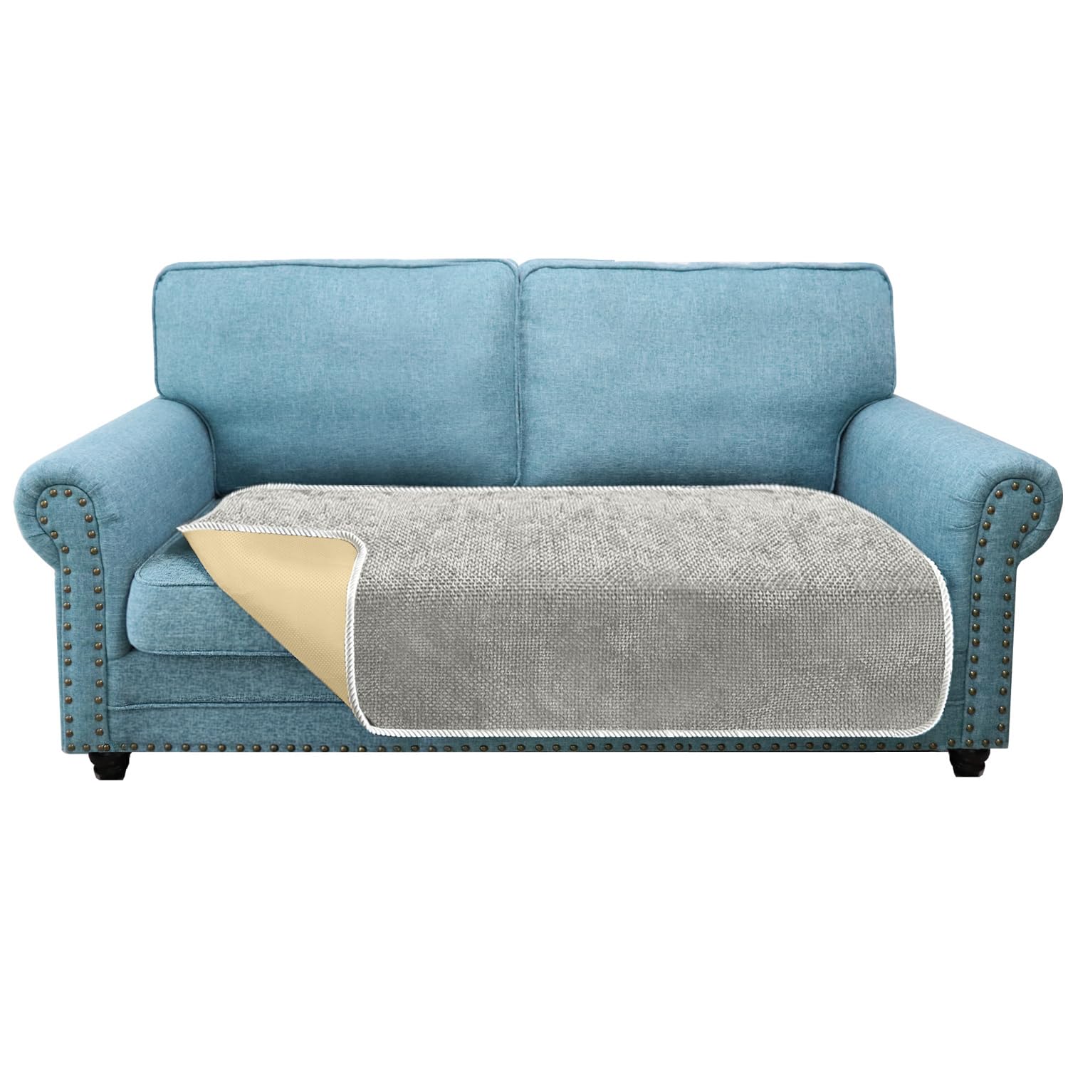Granbest Non-Slip Sofa Seat Covers 2 Seater Plus Thick Sofa Cover Sofa Protectors from Pets Universal for All Seasons (2 Seater Plus, Light Grey) — image 1