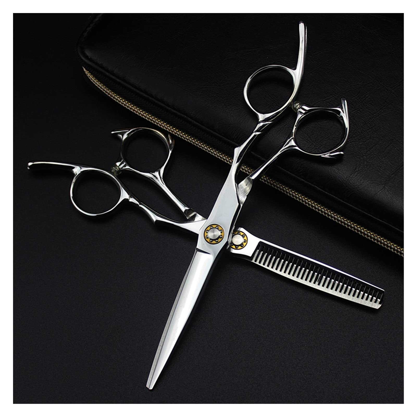 Tijeras para Cortar El Cabello, Tijeras De Peluquería De 6 Pulgadas, Tijeras De Peluquería para Entresacar, Tijeras De Peluquería, Kit De Corte De Cabello con Tijeras De Set with Case-Q