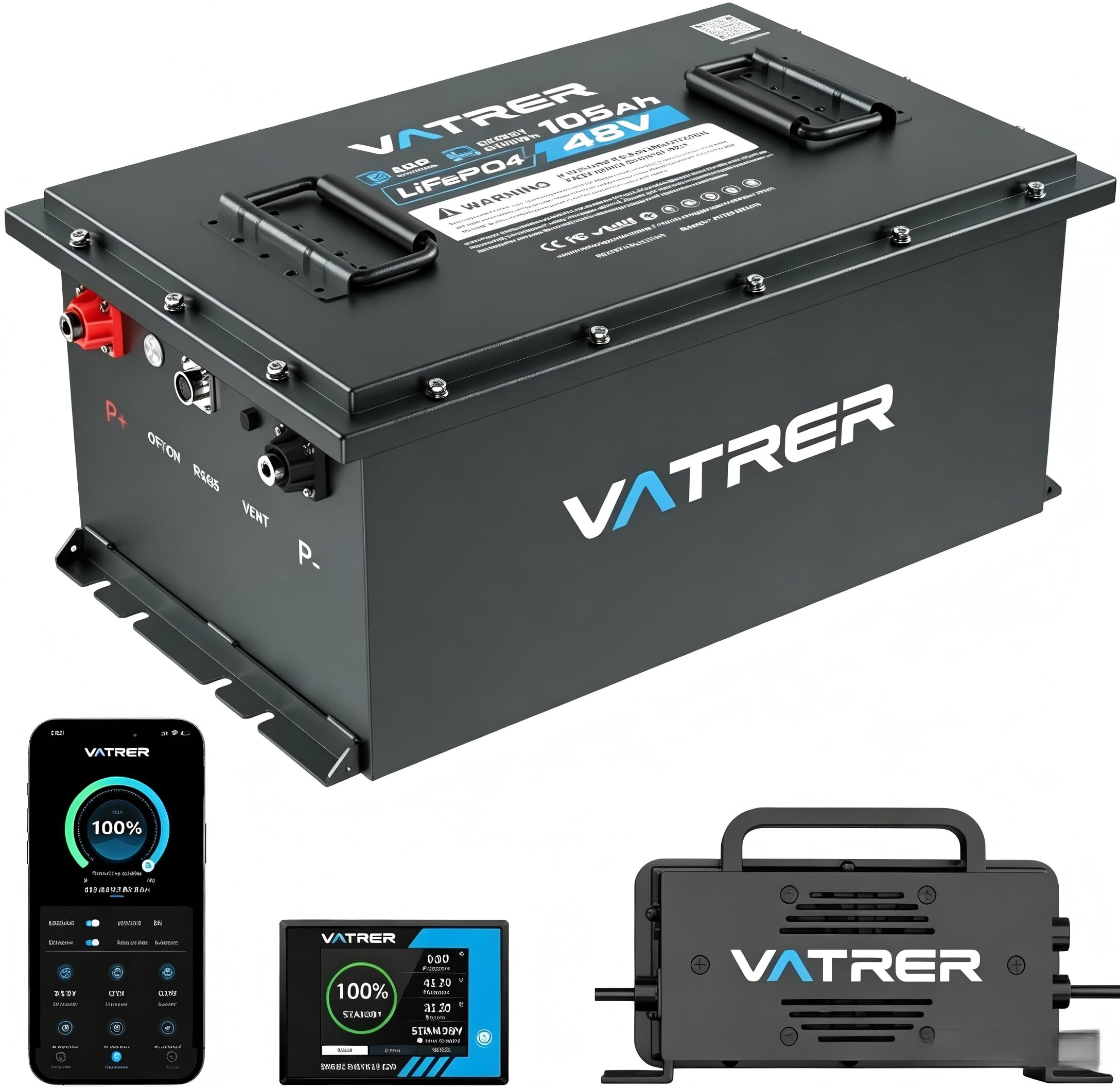 VATRER POWER 51.2V 105Ah Lithium Golf Cart Battery