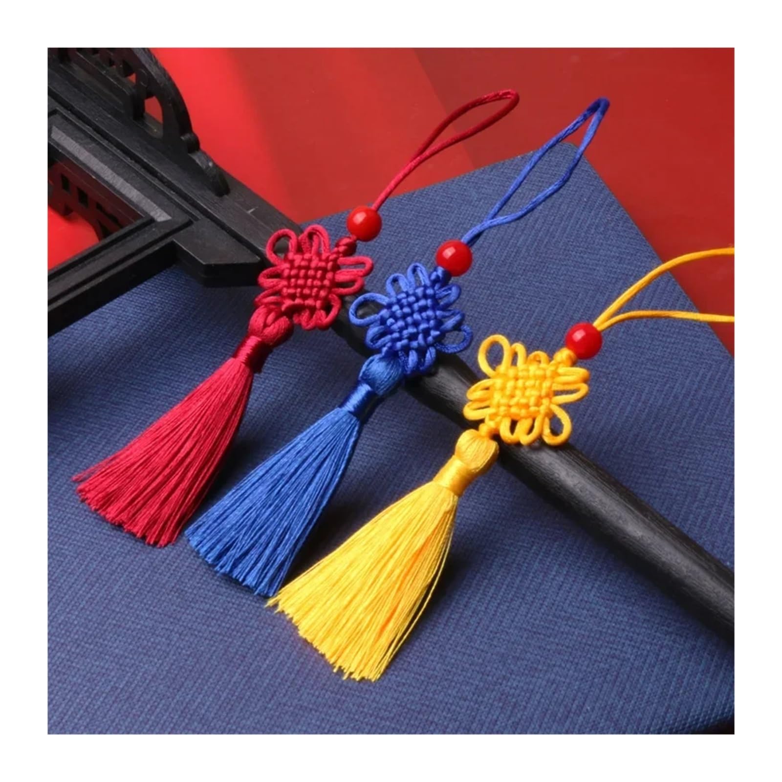 6/10 nappine in seta a forma di piccolo nodo cinese, 5 cm, per tende, fai da te, artigianato, regali, gioielli, decorazione (verde scuro, 6 pezzi)