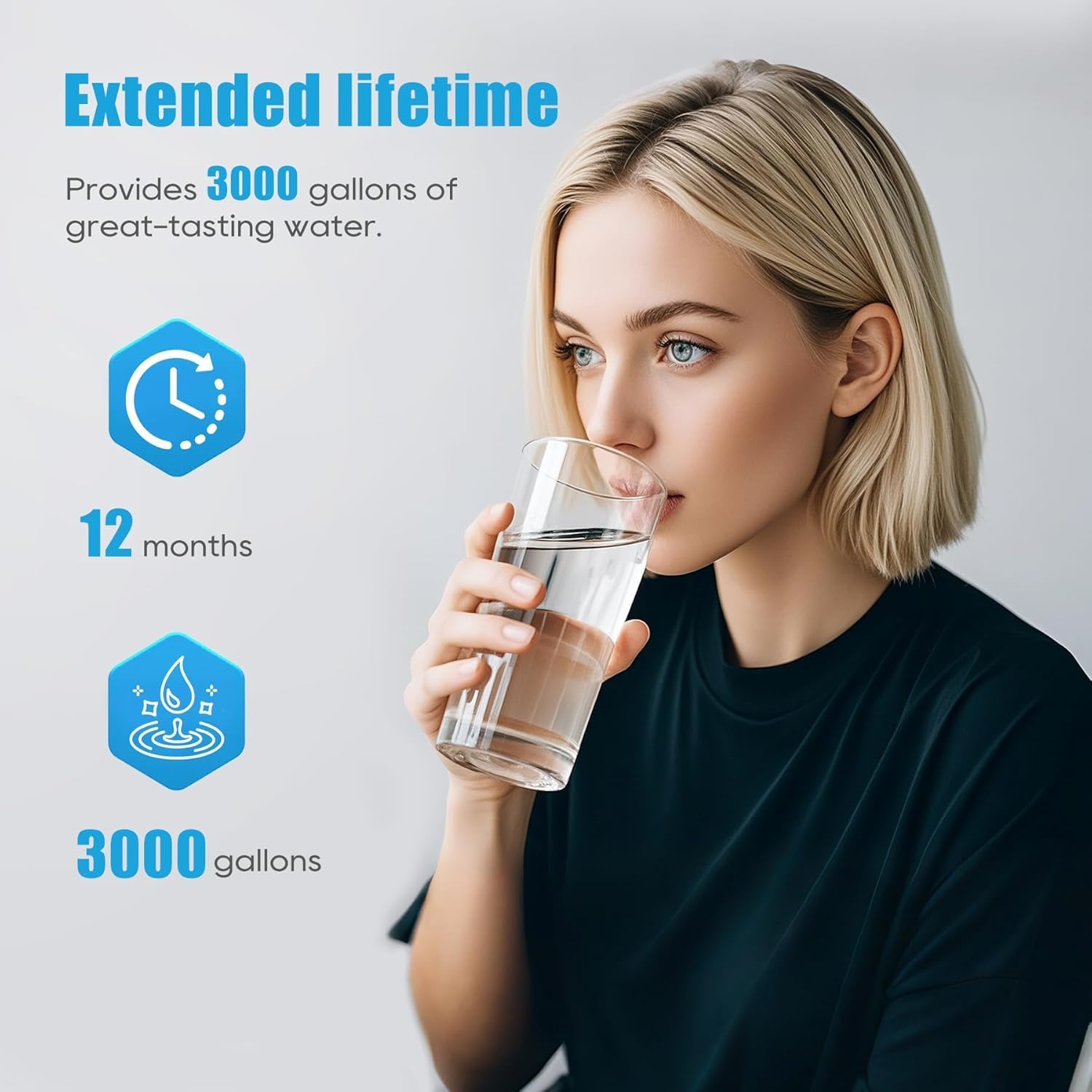Water Filter Compatible with 513-00 Bottle Stations Filter Compatible with ERF750、Compatible with EWF3000 (No Chip 4-Pack