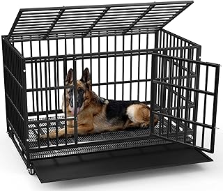 LEMBERI 48 inch Heavy Duty Indestructible Dog Crate