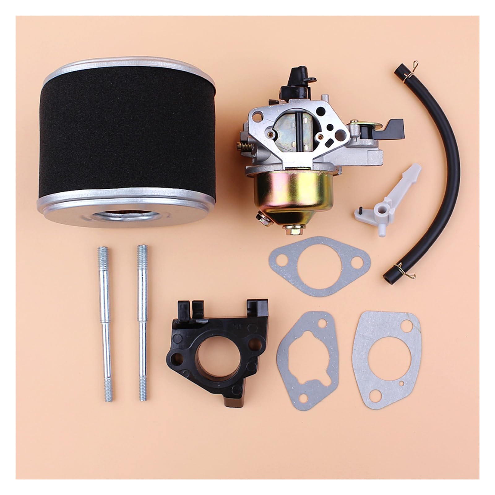 Kit de junta de filtro de aire de perno aislante de carburador ajustable apto for Motor de gasolina GX390 GX 390 188F 13HP
