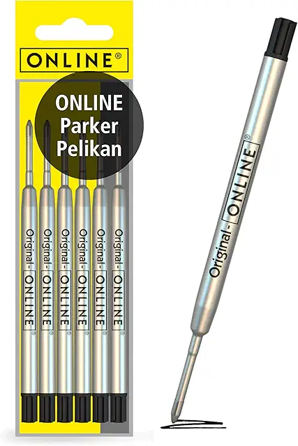 Online 6 Kugelschreiberminen schwarz, G2-Format für Parker Kugelschreiber