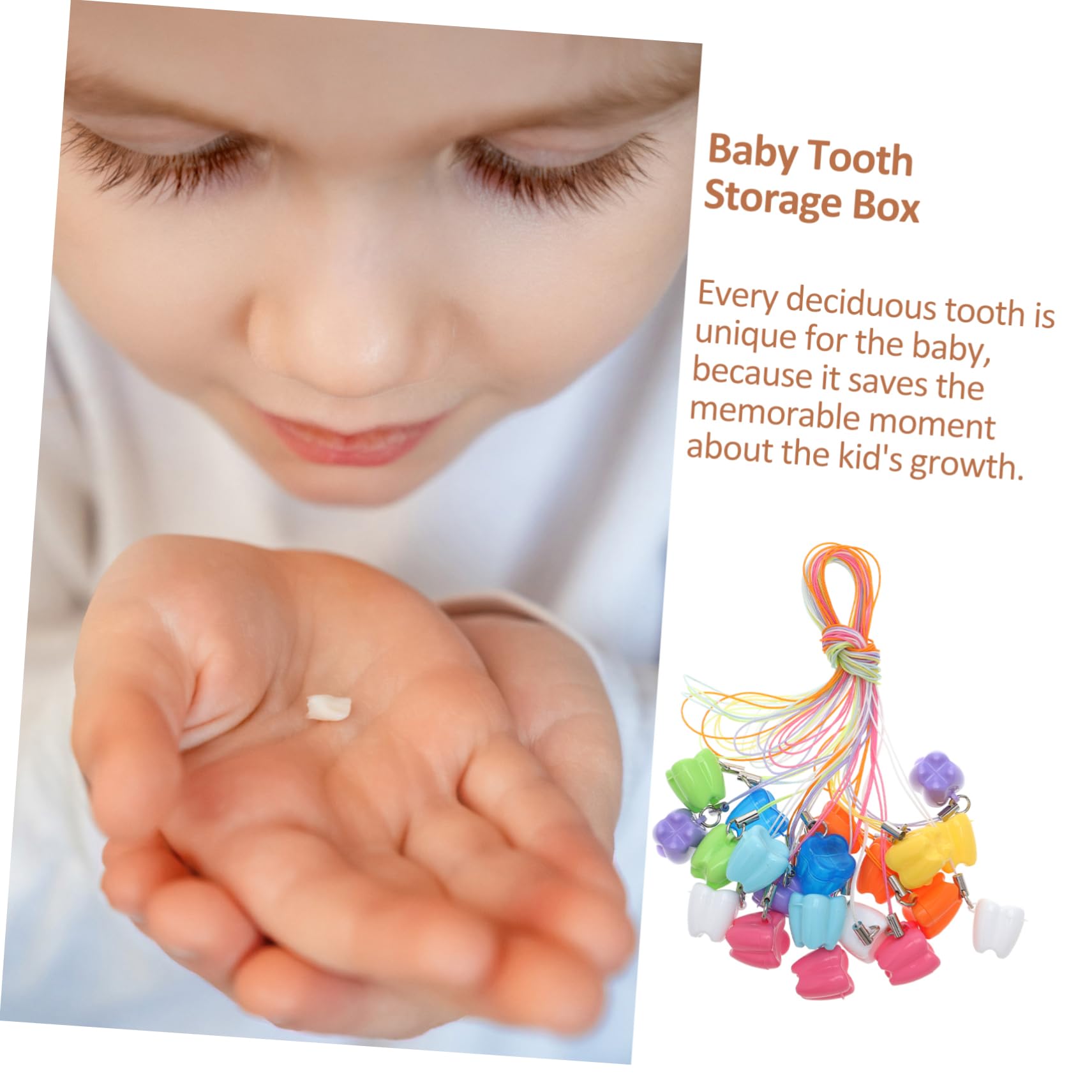 UPKOCH 60piezas Caja De Almacenamiento De Dientes Para Bebés Estuche De Plástico Diseño De Recuerdos De Crecimiento Infantil