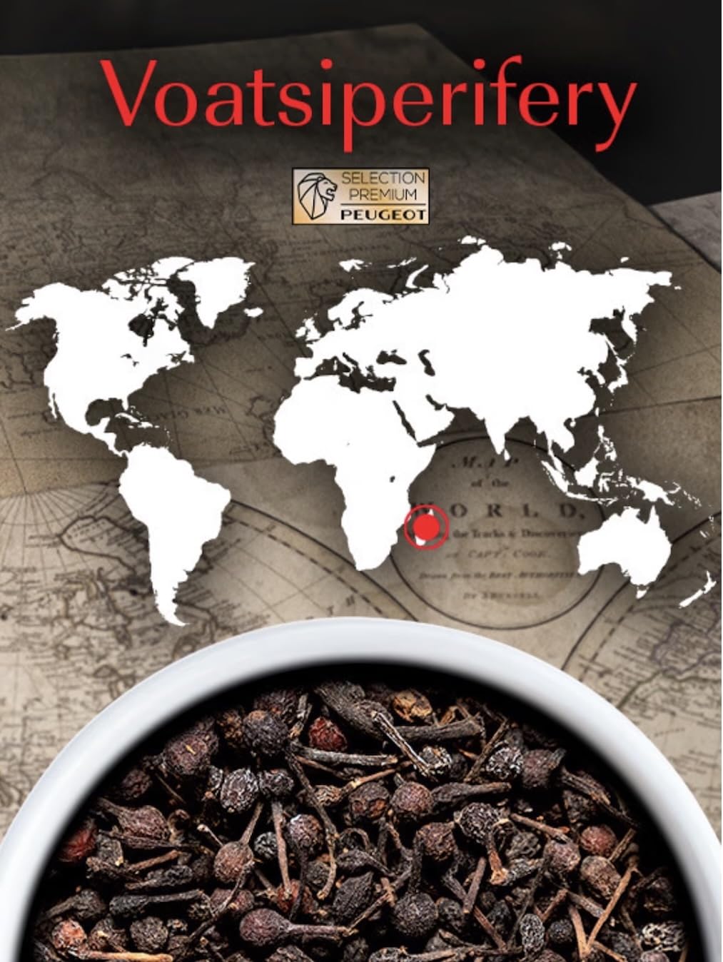 PEUGEOT Premium-Pfeffer-Multipack - Kampot Black & Red, Voatsiperifery, Fresh Blend - Herkunft: Kambodscha & Madagaskar - Dreifach-Schutzbeutel - 4x60g
