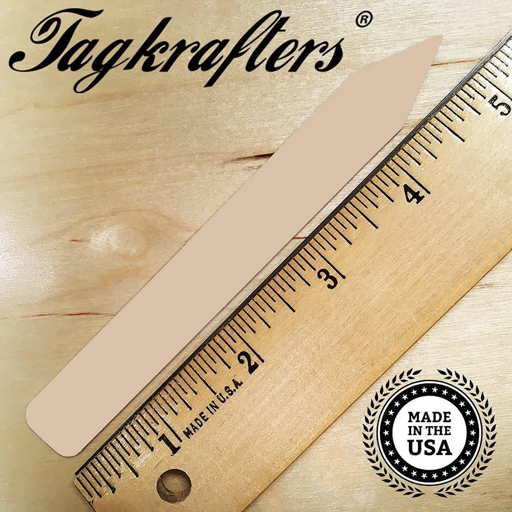 5" x 5/8" TAN Premium Pot Stakes with Marker - 1,000 Pcs - Plastic Plant Tags and Labels - Nursery Garden Tree Labels Waterproof Writeable | Made in The USA |
