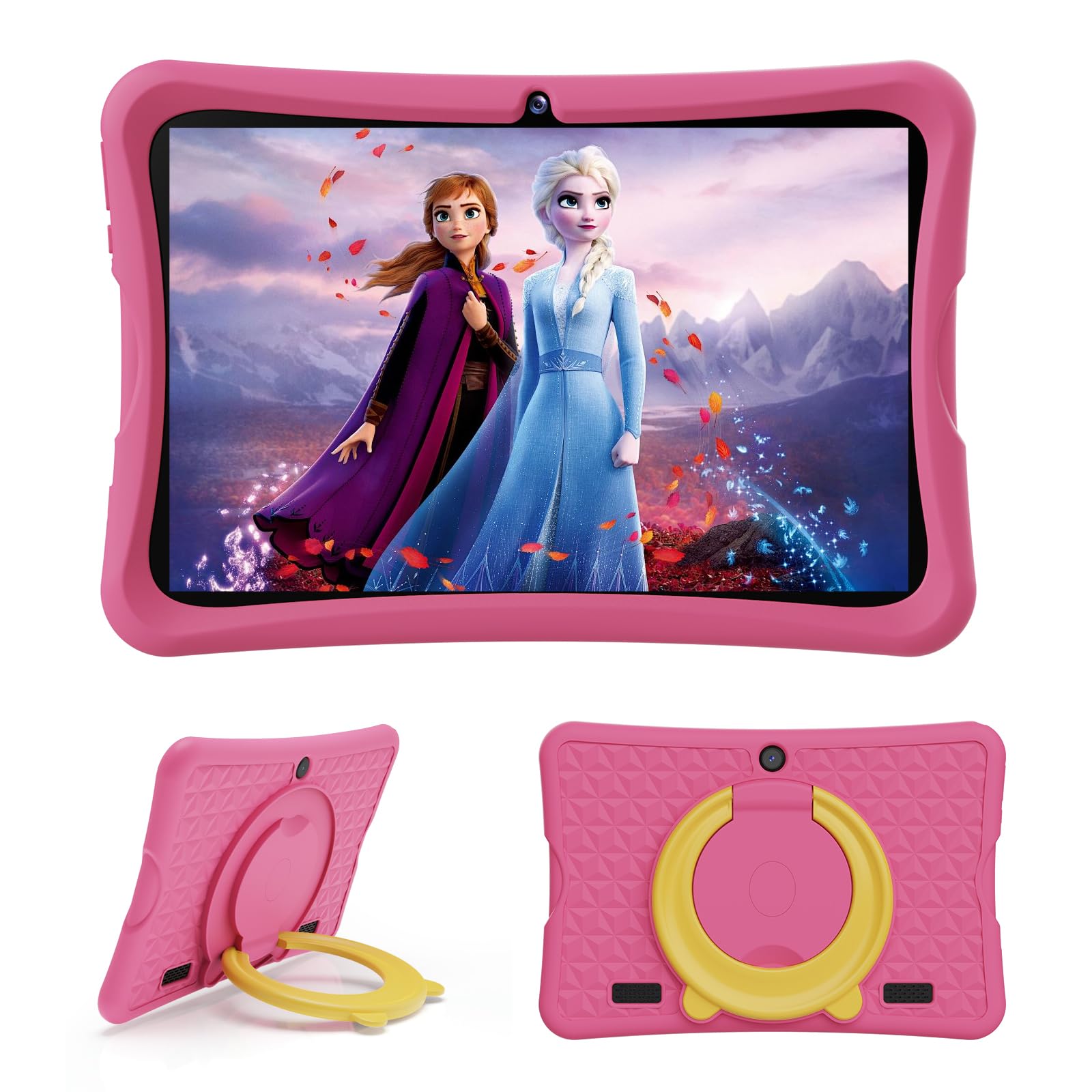 DigiLand Tablet 10,1 Pollici per Bambini, Android 15 Tablets con Custodia Protettiva,6+32GB, Schermo IPS 1280*800, Doppia Fotocamera 2MP+5MP, 6000 mAh Tablett con Controllo Genitoriale e iWawa (Rosa)