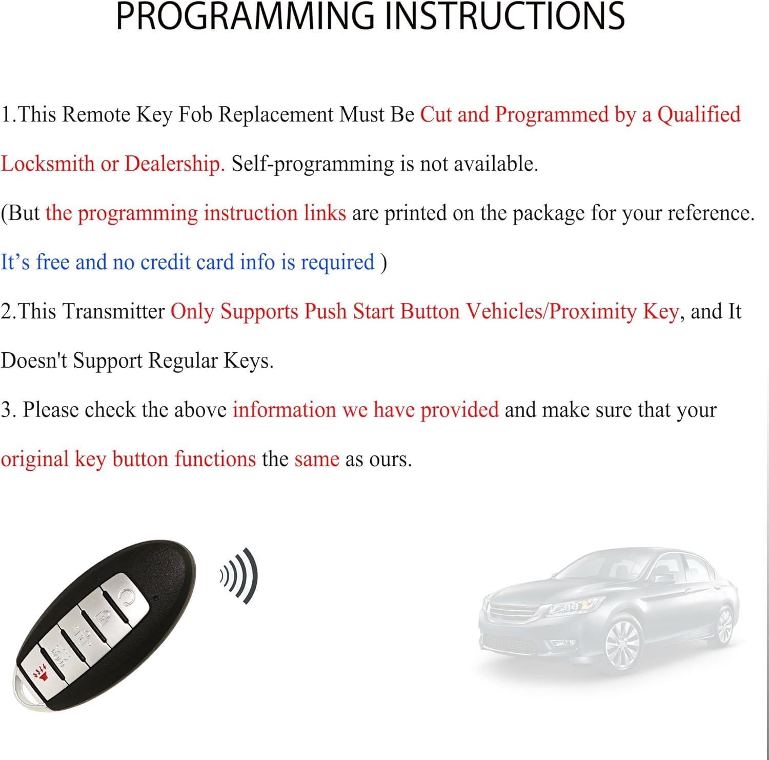 MechanMagic Smart Key Fob Remote Replacement Fits for Nissan Altima 2019 2020 2021 2022 2023/2020-2022 2023 Versa Sentra KR5TXN4 Keyless Entry Remote Control 285E3-6CA6A S180144803