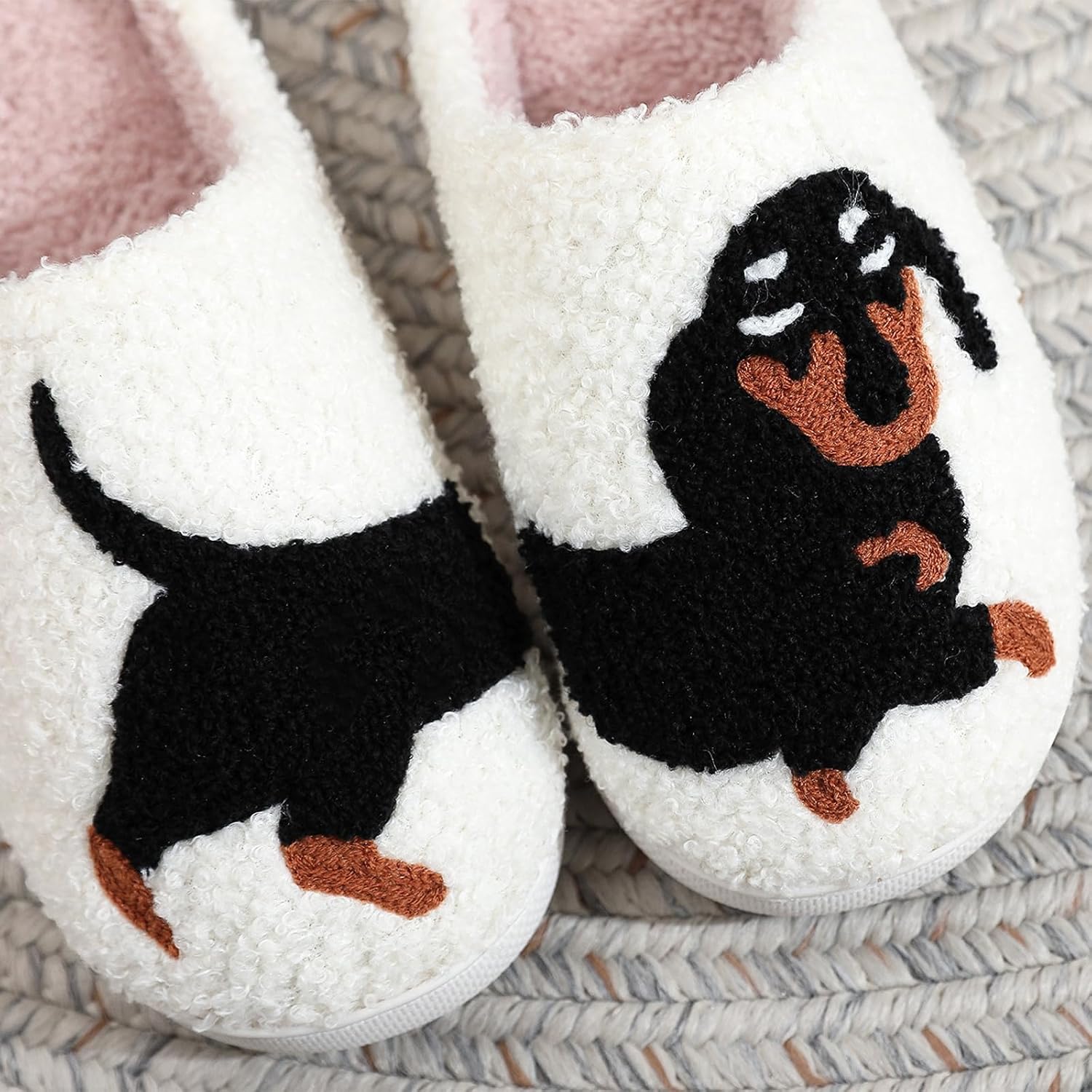 Fluffy Animals Slippers, Women Girls Winter Warm Cute Cartoon Non Slip Home Indoor Slippers