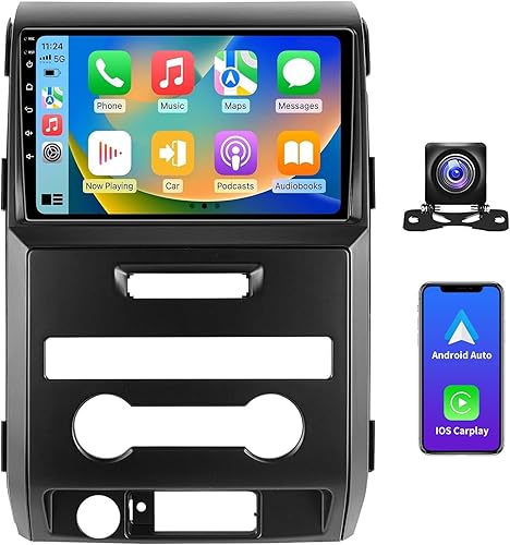 Actualización de radio estéreo de coche Android 13 de 4 GB+32 GB para Ford F150 2009-2012 con Carplay inalámbrico y Android Auto, pantalla táctil de
