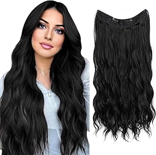 Women's Hair Extension Full Head Wig 24 Inch - 65-70 CM-150 G -Synthetic Natural WAVY CURLUY Hair Pieces with 5 Clip Wig Cheap Fluffy - NO jw-242-2 JET BLACK -