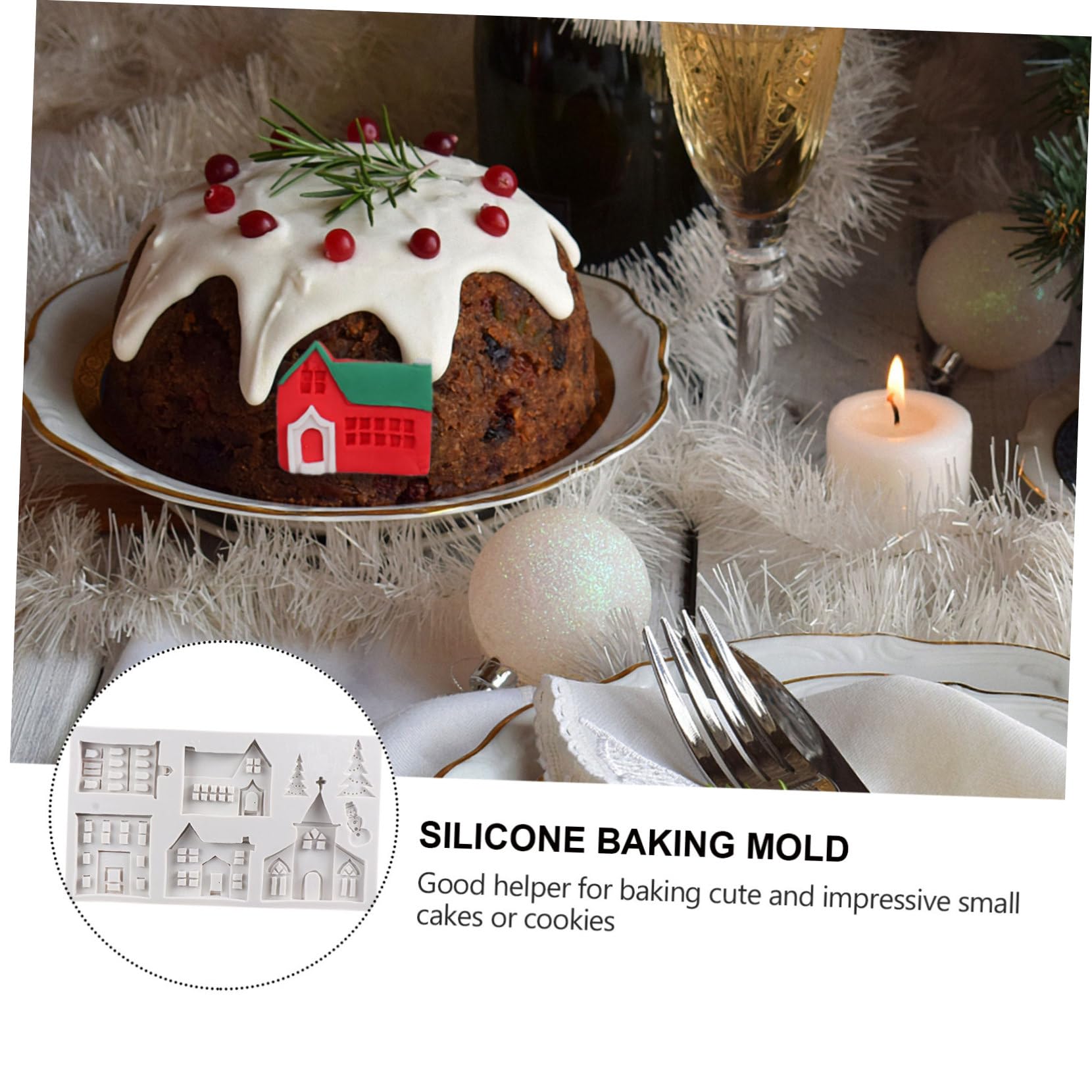stampi Silicone per Cioccolato Torta Gelatina Cubetti di Ghiaccio, 6 fori AMORE
