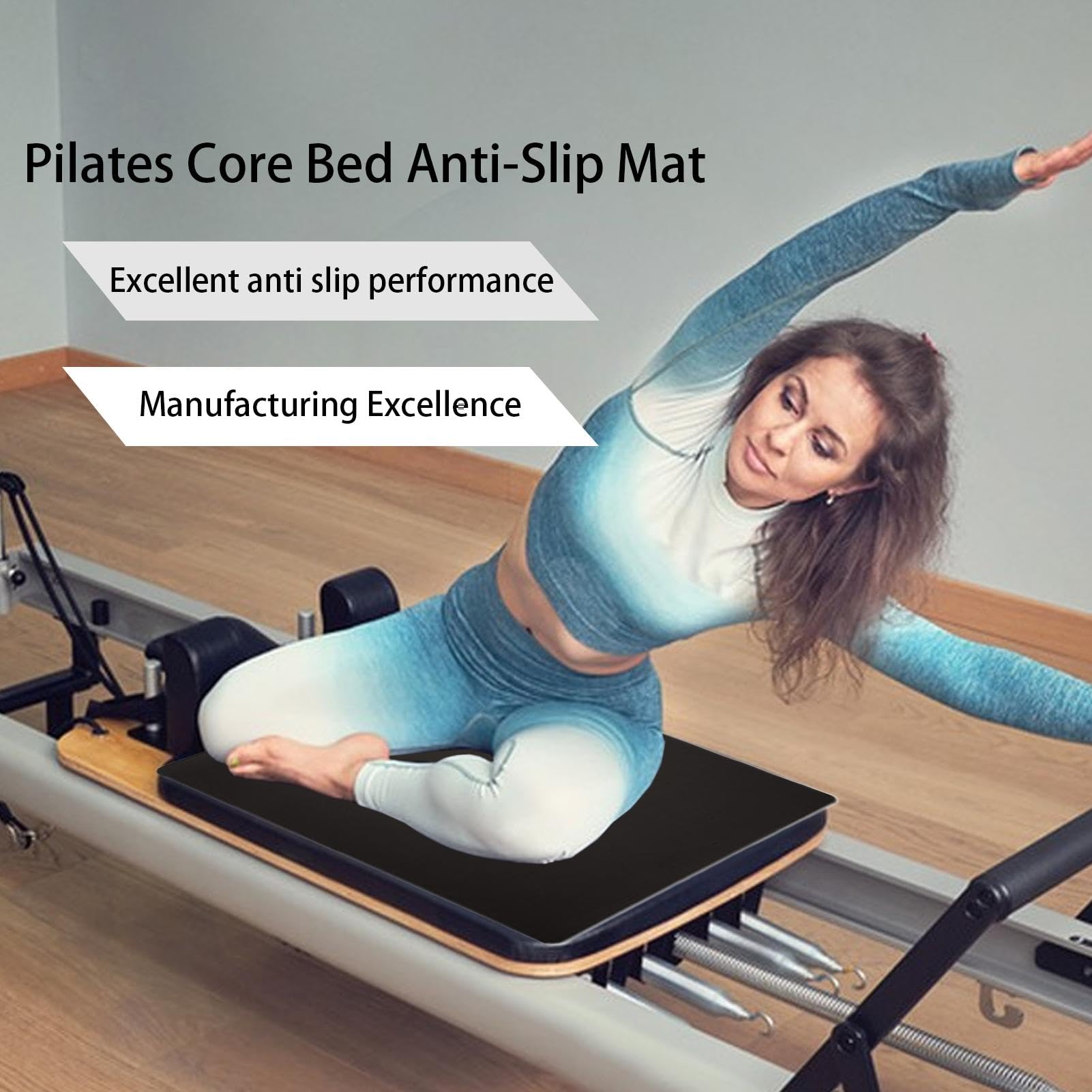 Toalla reformadora de pilates, cubierta de tapete de pilates para máquina reformadora, tapete antideslizante | Colchón central, equipo de fitness con cojín extra grueso para mujeres