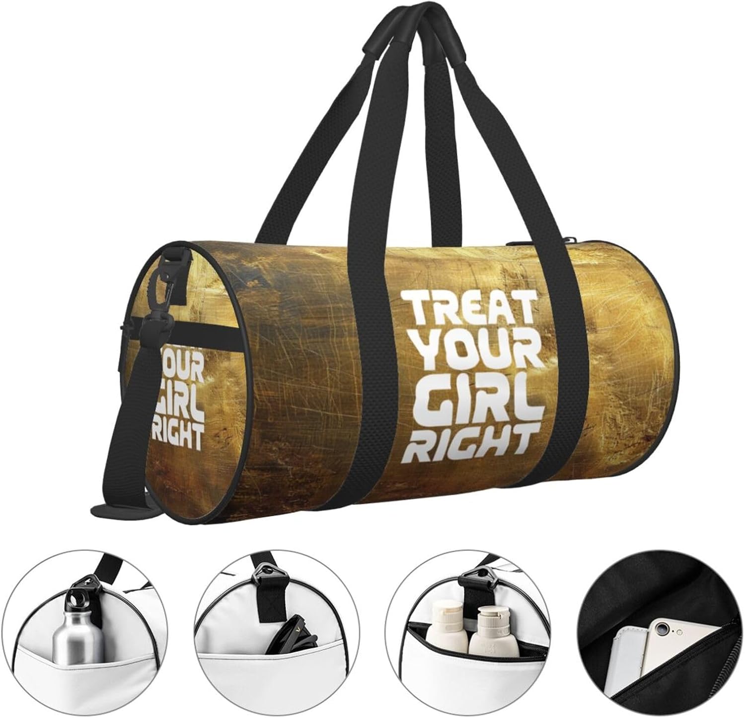 Treat Your Girl Right Duffel Bag Gym Bag Travel Sports Tote Large Foldable Beach Swim Yoga7