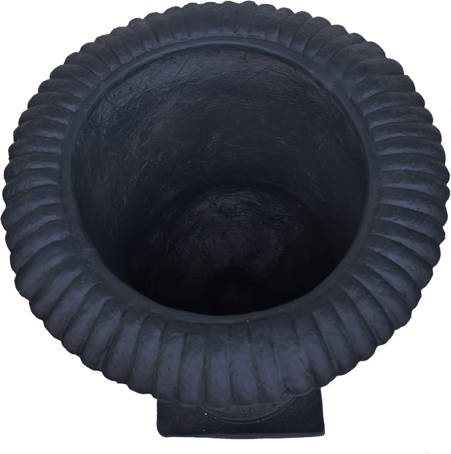 Garden Urn Planter 28.25" Tall, Lightweight Faux Stone Outdoor Planter Pot, Black Magnesium Oxide Roman Style Flower Pot with Drainage Hole for Patio Yard Indoor Outdoor