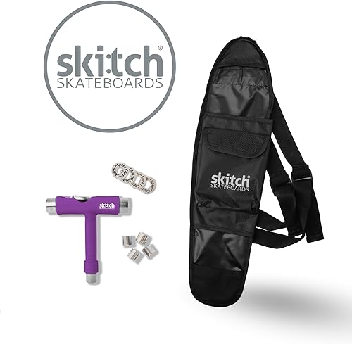 Miniatura 4 de SKITCH Juego completo de regalo de monopatín para todas las edades con mini tabla de crucero de 22 pulgadas  mochila de monopatín  herramienta de