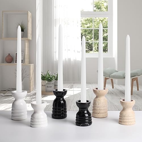Miniatura 4 de WORHE Portavelas Italia - Juego de 2 candelabros de mármol de alta calidad para boda, comedor, fiesta, portavelas para velas de 34 pulgadas de