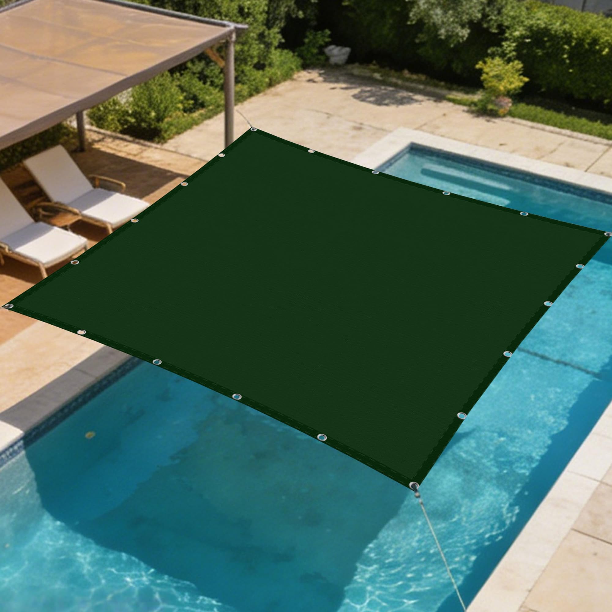 Voile d'ombrage pour balcon et terrasse étanche vert foncé 1.2x3 m