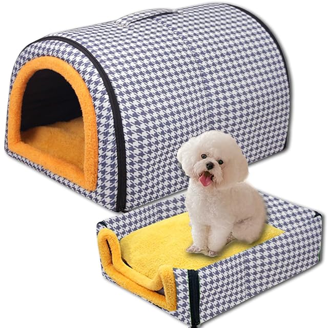 Cama para perro, 2 en 1, cueva grande para mascotas, impermeable, cama de lujo para perros